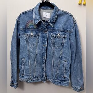🌈 Old Navy Light Blue Boyfriend Denim Rainbow Jacket 🌈